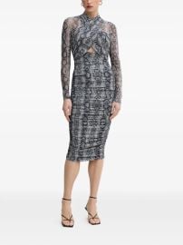 Bardot Aliyah Cutout Snake Print Dress | Grey | FARFETCH at Farfetch